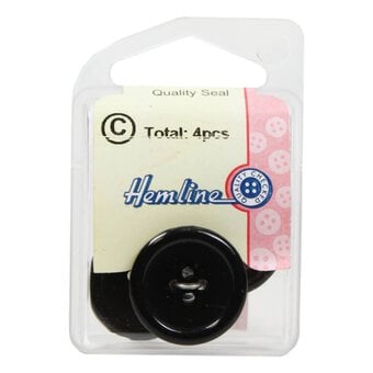Hemline Black Basic Jacket Button 4 Pack image number 2