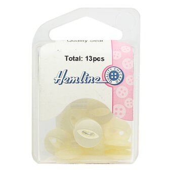 Hemline Cream Basic Fish Eye Button 13 Pack