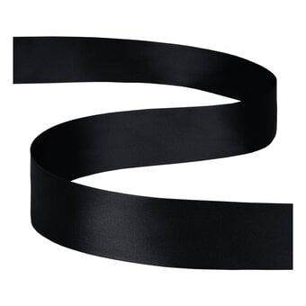 Black Double-Faced Satin Ribbon 36mm x 5m