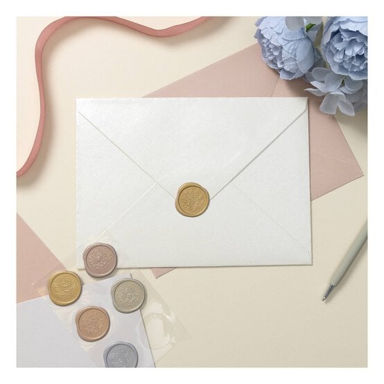 Metallic Floral Envelope Seal Stickers 6 Pack  image number 2