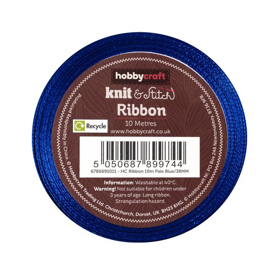 Pale Blue Satin Ribbon 38mm x 10m image number 2