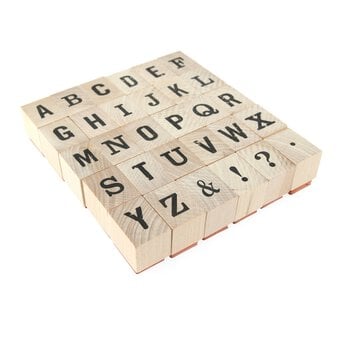 Bold Alphabet Wooden Stamp Set 30 Pieces image number 2