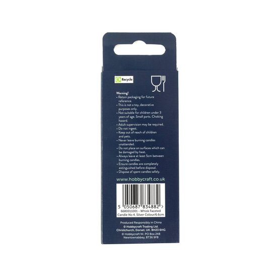 Whisk Silver Faceted Number 4 Candle image number 6