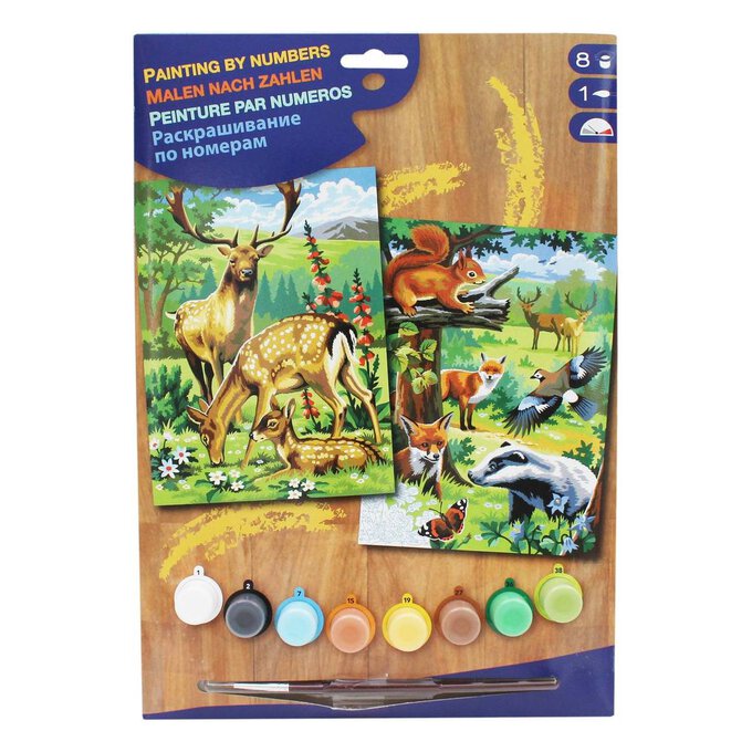 Junior Paint by Numbers Woodland Wildlife 2 Pack image number 1