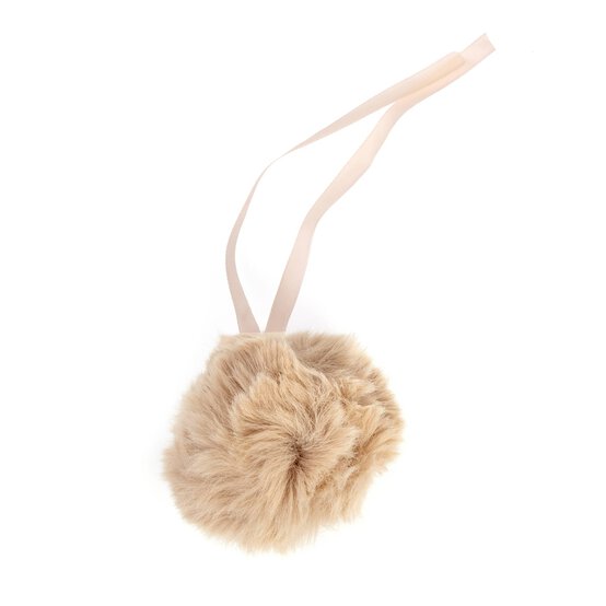 Natural Faux Fur Pom Pom 11cm  image number 3