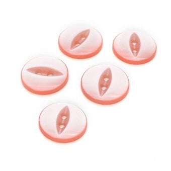 Hemline Pink Basic Fish Eye Button 5 Pack