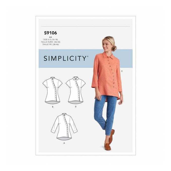 Simplicity Button Shirt Sewing Pattern S9106 (10-18) image number 1