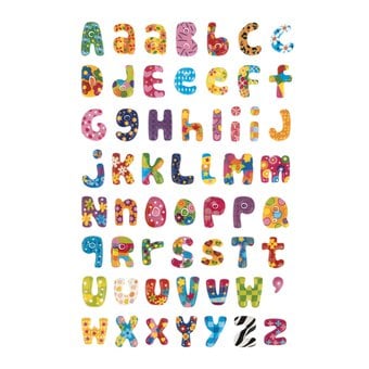 Mixed Print Alphabet Puffy Stickers