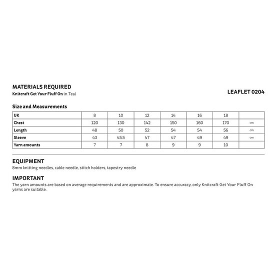 Knitcraft Cropped Cable Jumper Digital Pattern 0204 image number 2