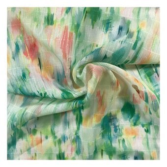 Green Watercolour Pastel Fabric by the Metre