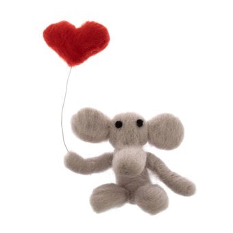 Elephant and Heart Felting Kit