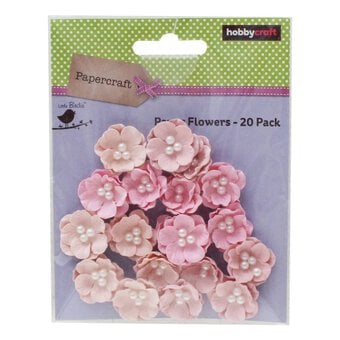 Pink Pearl Blossom Paper Flowers 20 Pack
