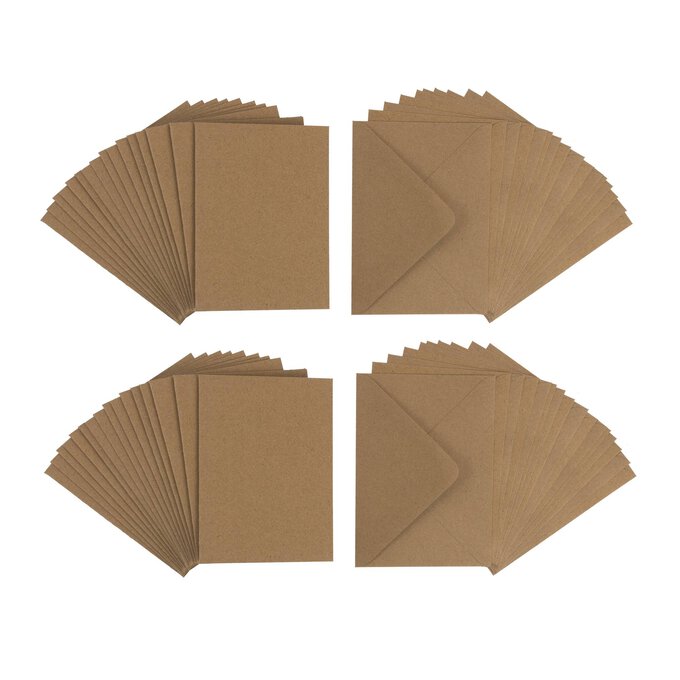 Papermania Kraft Cards and Envelopes 5 x 7 Inches 50 Pack image number 1