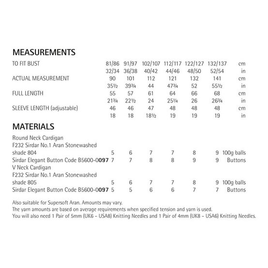 Sirdar No.1 Aran Stonewashed Cardigans Digital Pattern 8275 image number 2