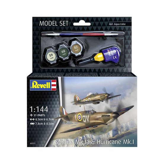 Revell Spitfire Mk.Ia and Hurricane Mk.I Model Set 1:144  image number 1