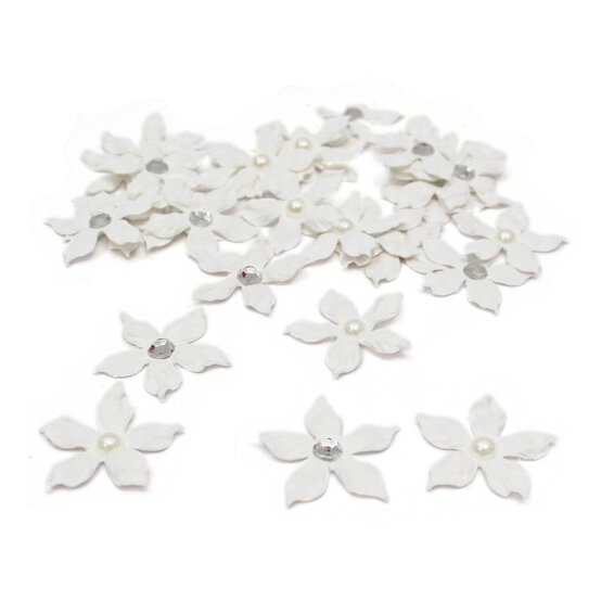 White Paper Star Florettes 40 Pack image number 1