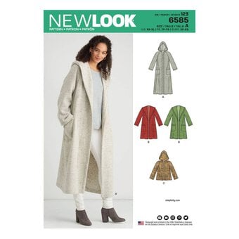 New Look Women's Coat with Hood Sewing Pattern 6585