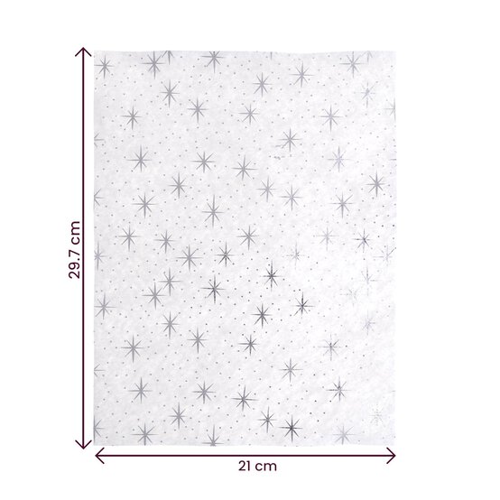 White Glitter Star Felt Sheet A4 image number 6