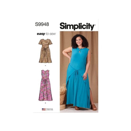 Simplicity Women's Dresses Sewing Pattern S9948 (W3 30W-38W) image number 1