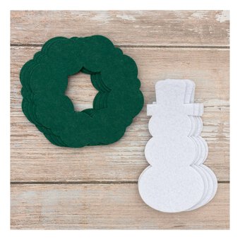 Felt Snowman and Wreath Set 10 Pack