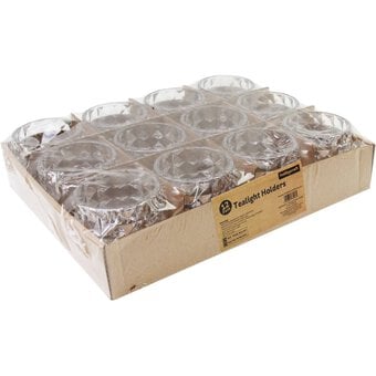 Clear Textured Tea Light Holders 12 Pack image number 3