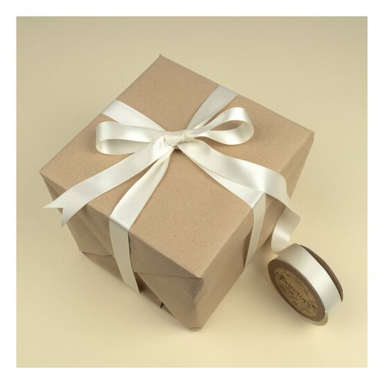 Antique White Double-Faced Satin Ribbon 18mm x 5m image number 3