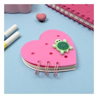 Mini Pink Heart Charm Notebook 