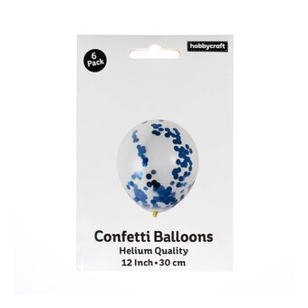 Blue Confetti Balloons 6 Pack image number 3