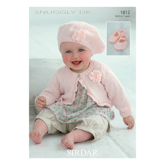 Sirdar Snuggly DK Cardigan Beret and Shoes Digital Pattern 1812 image number 1