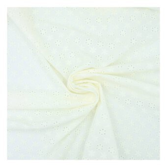 Cream Broderie Anglaise Fabric by the Metre