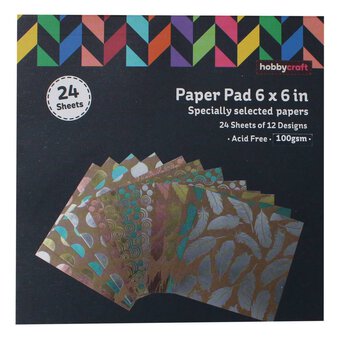 Assorted Kraft and Foil Paper Pad 6 x 6 Inches 24 Sheets
