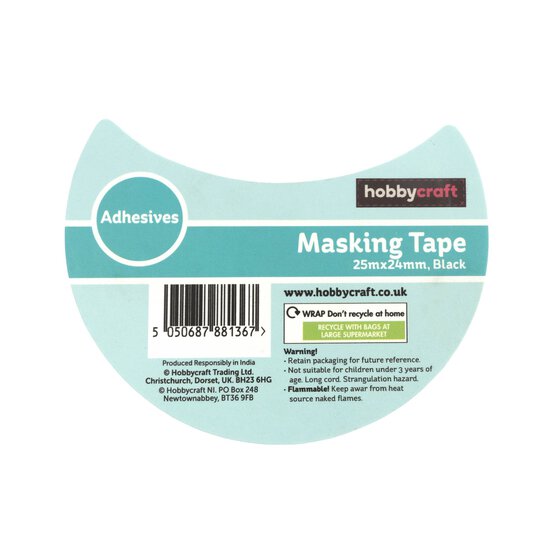 Black Masking Tape 24mm x 25m  image number 4