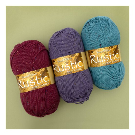 James C Brett Raspberry Rustic Aran Tweed 400g image number 4