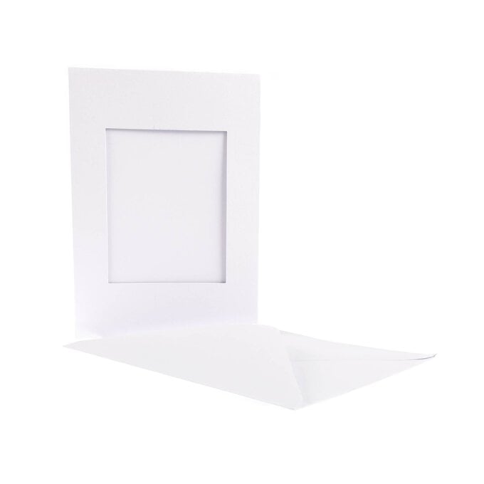 White Rectangle Aperture Cards and Envelopes A5 10 Pack image number 1