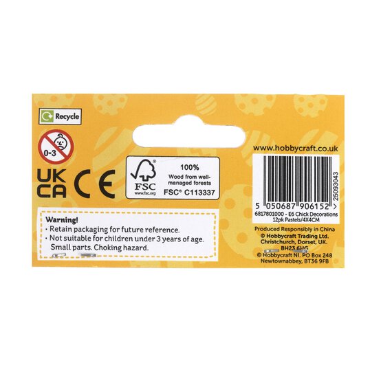 Wooden Chick Decorations 12 Pack image number 4