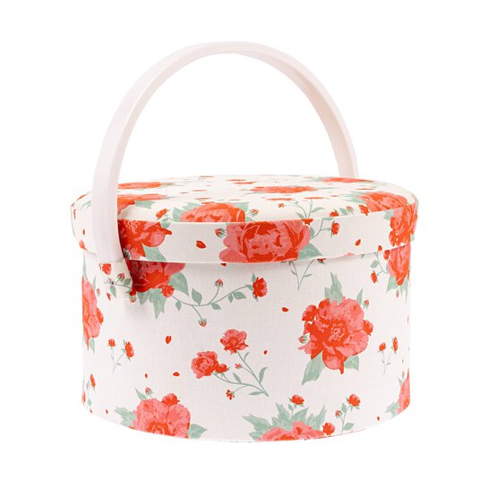 Round Vintage Floral Sewing Box image number 1