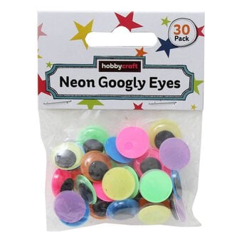 Neon Googly Eyes 1.5cm 30 Pack
