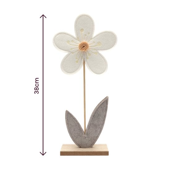 White Fabric Flower 38cm image number 4