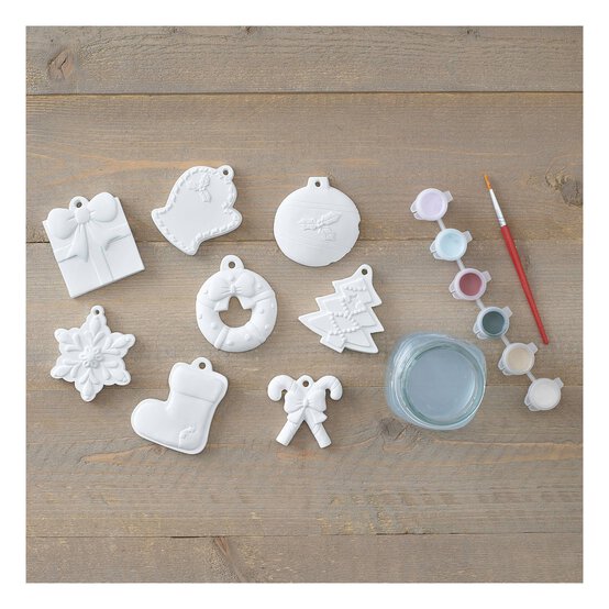 Paint Your Own Christmas Decorations Kit 8 Pack  image number 2