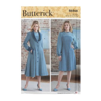 Butterick Women's Dress and Jacket Sewing Pattern B6868 (B5 8-16)