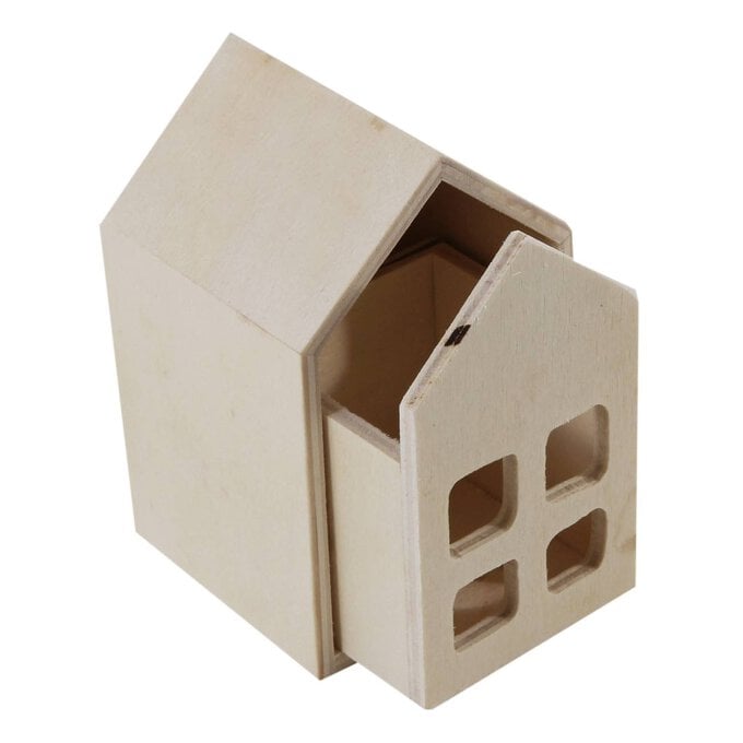 Wooden House with Small Drawer 11cm image number 1