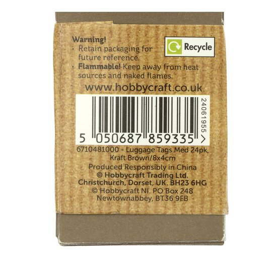 Kraft Brown Luggage Gift Tags 8cm 24 Pack image number 5