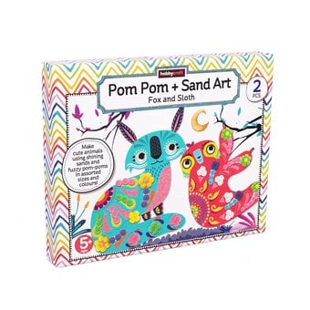 Pom Pom and Sand Art Fox and Sloth Kit