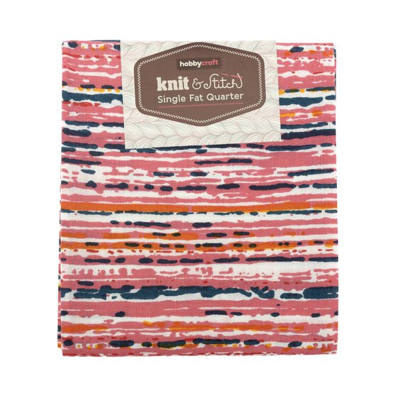Pink Blurred Lines Single Cotton Fat Quarter image number 1