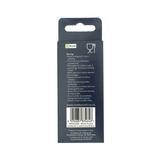 Whisk Gold Faceted Number 5 Candle image number 6