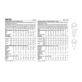Simplicity Children's Dress and Jumpsuit Sewing Pattern S9722 (HH 3-6)
