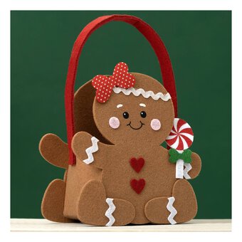 Gingerbread Felt Bucket