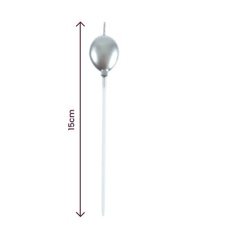 Whisk Silver Balloon Candles 4 Pack image number 3