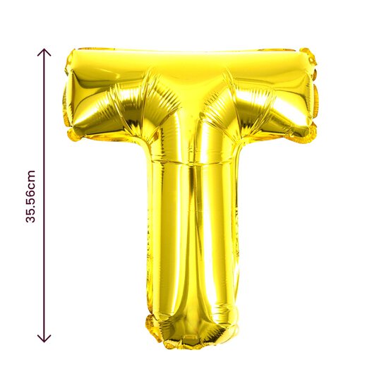 Gold Foil Letter T Balloon image number 2
