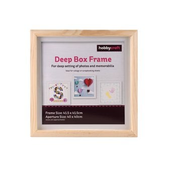 Light Wood Deep Box Frame 40cm x 40cm image number 2